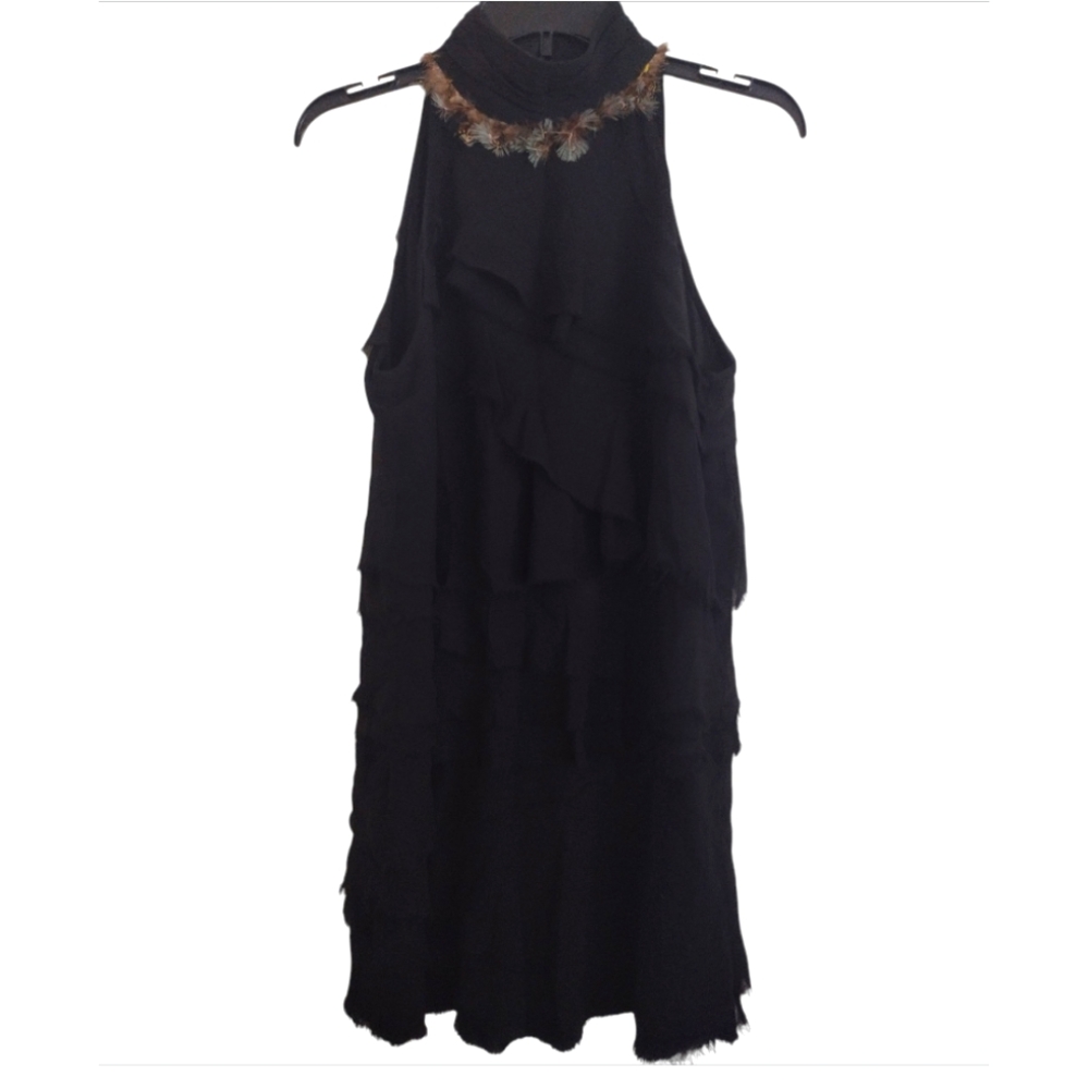 Elizabeth And James Alberta Silk Tiered Ruffled Silk Sleeveless Dress Size 6